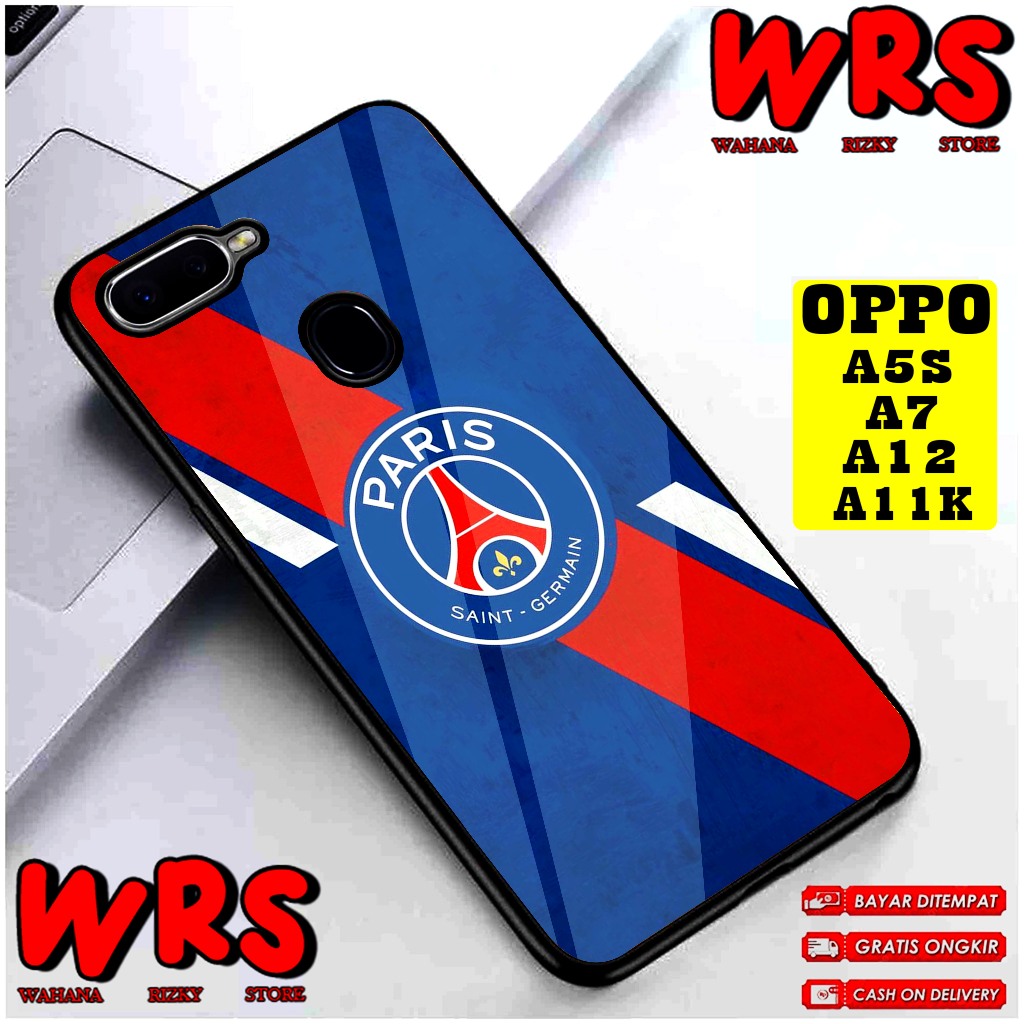 Case  OPPO A3S A1K A5S A7 A11K A12 A5 A9 2020 Motif CLUB BOLA PSG Case Karakter,Anime,Abstrak,Custom