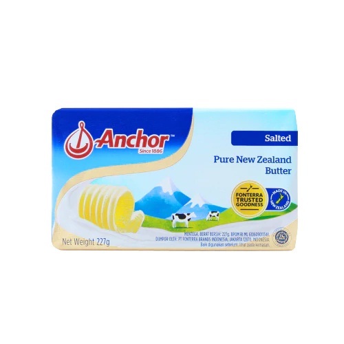 

MENTEGA ASIN ANCHOR BUTTER SALTED 227GR PATS