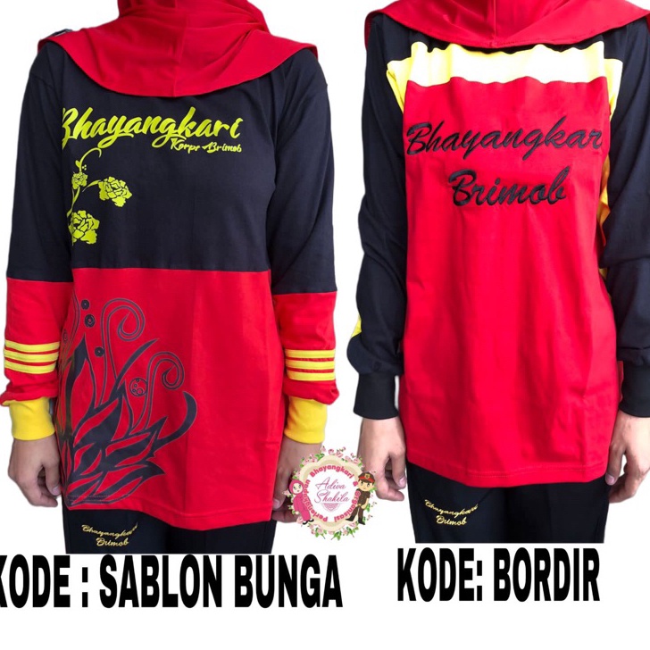 Paling Laku BAJU OLAHRAGA BHAYANGKARI BRIMOB ATASAN BORDIR SABLON BUNGA ATAU CELANA SAJA
