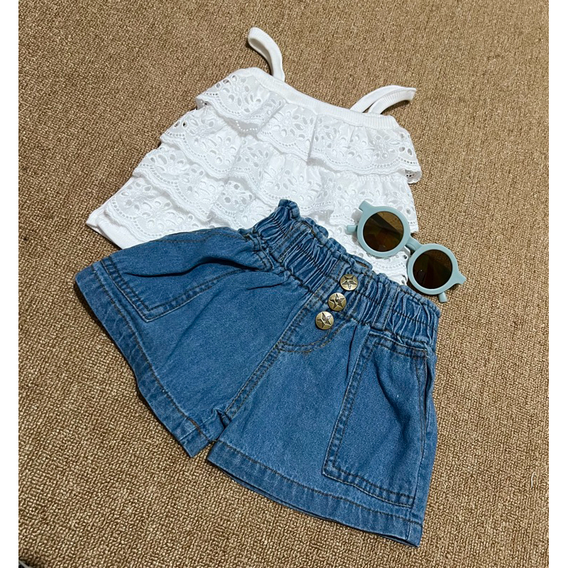 CAMELIA Crop Top Ruffle Set Anak