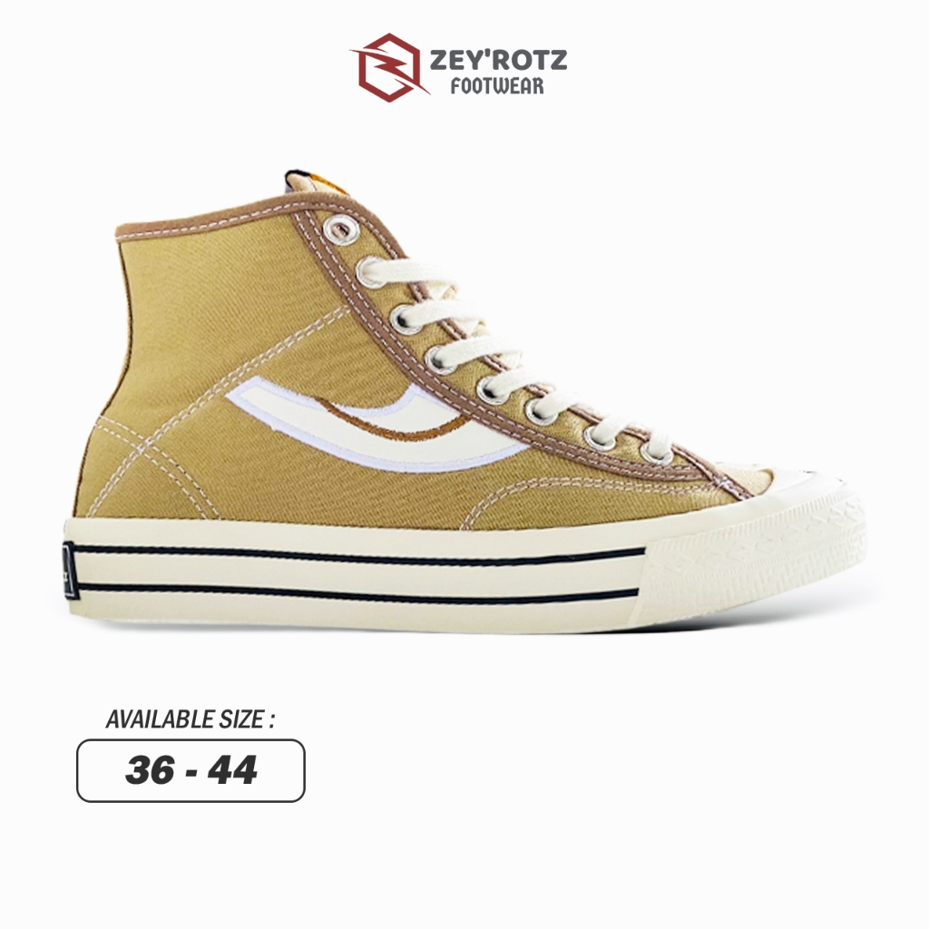 Sepatu Coklat Pria Premium Sneakers Canvas Cowok Keren Model Sepatu Pria Casual Terbaru