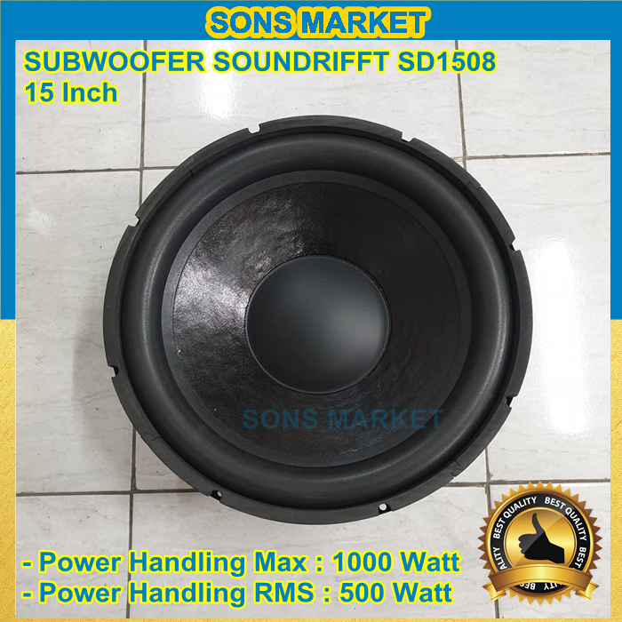 SPEAKER SUBWOOFER 15 Inch 15in SOUNDRIFFT SD1508 HOME CAR KOMPONEN BASS 15Inch