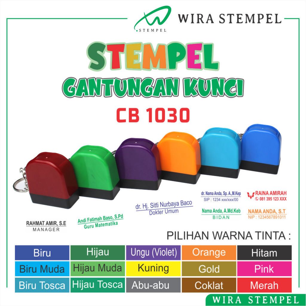 Cetak Stempel Nama Gantungan Kunci  Dokter Bidan Perawawat Apoteker Stampel Flash Stamp Cap CB1030