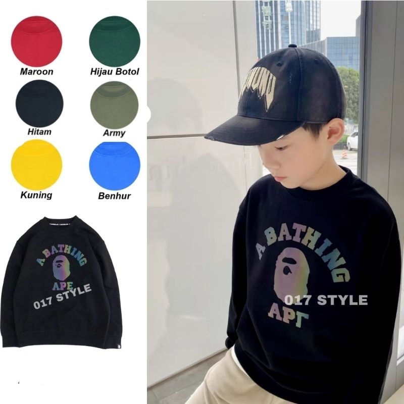 KAOS SWEATER LENGAN PANJANG - KAOS SWEATER SABLON NYALA - KAOS SWEATER REFLECTIVE RAINBOW