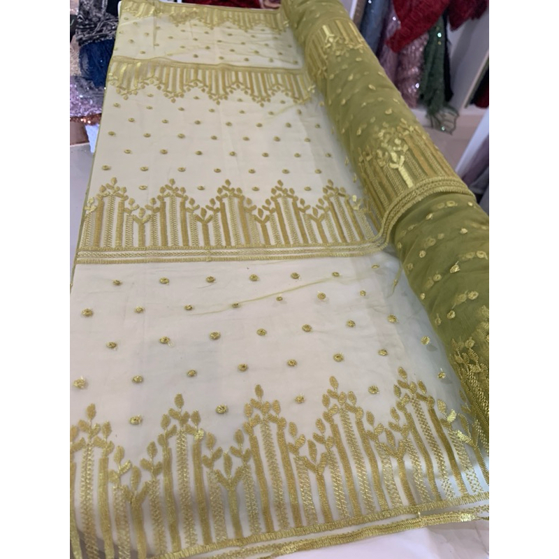 Kain tulle bordir motif etnik sumbawa