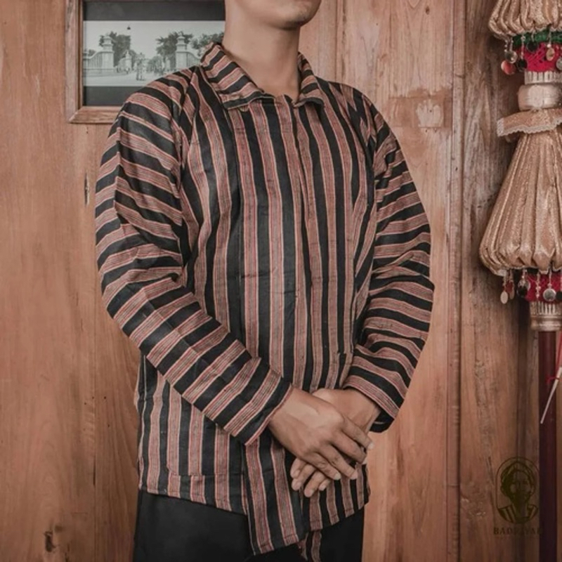 SURJAN LURIK BAJU JADUL COWOK PRIA DEWASA LURIK HITAM COKLAT BAJU ADAT TRADISIONAL JAWA