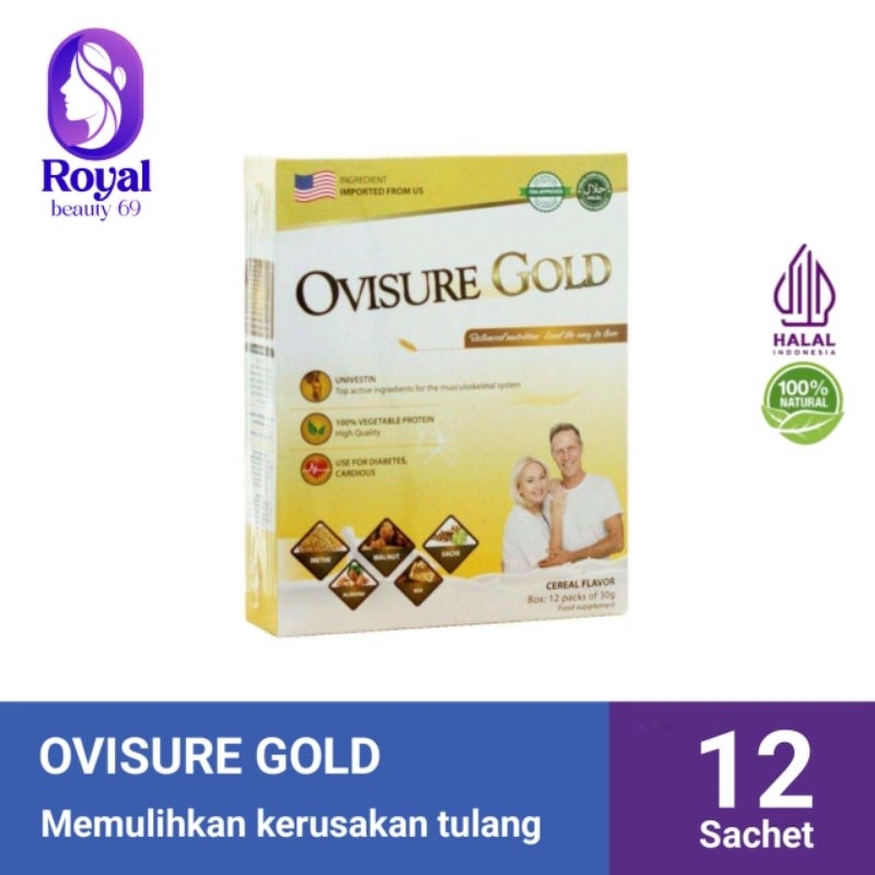 

Ovisure Gold Susu Kesehatan Tulang Dan Sendi Nyeri Otot 1 box Isi 12 Sachet Original