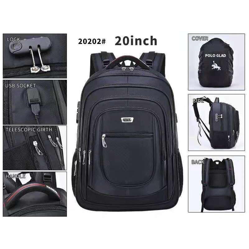Tas ransel besar 20 inch backpack laptop import Polo Glad
