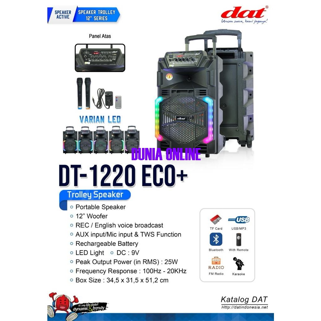 SPEAKER PORTABLE DAT DT-1220ECO+ SPEAKER DAT DT1220ECO+ DT 1220 ECO+ ORIGINAL