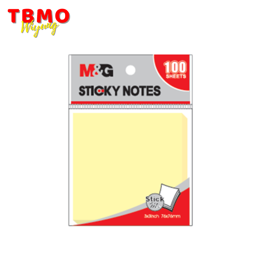 

TBMO M&G 3x3 Sticky Notes Yellow Color 76x76mm 100 Sheets YS-65