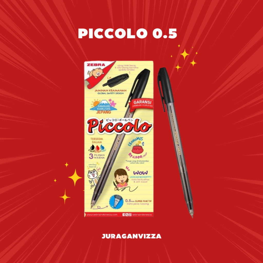 

BALLPOINT / BOLPEN PULPEN ZEBRA PICCOLO 0.5 (1PAK) MURAH