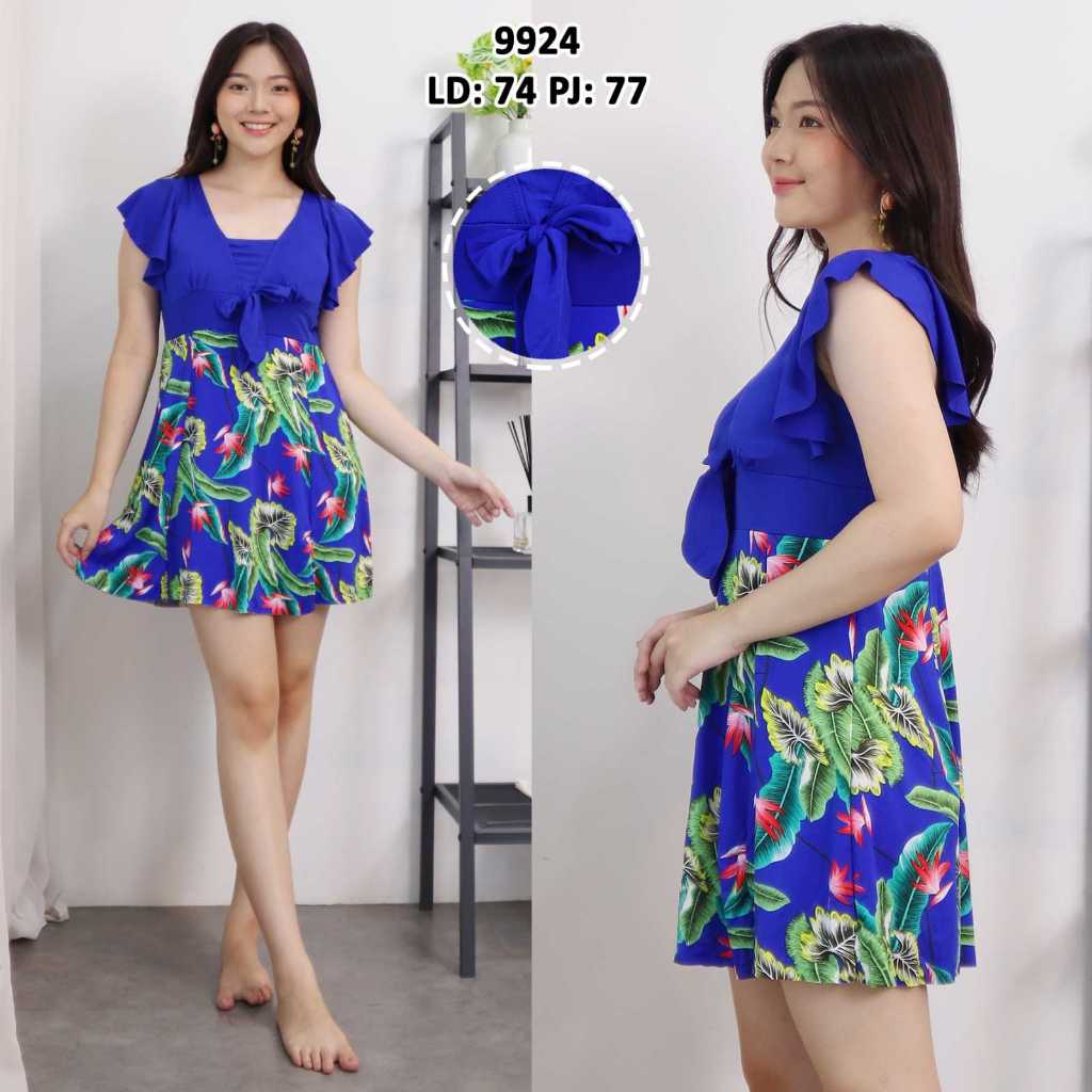 Swimsuit Baju Renang Dress Terusan Motif Bunga Code 9924