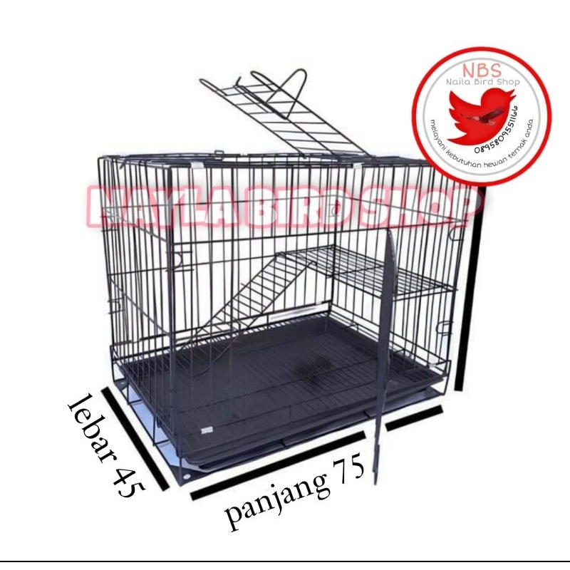 KANDANG KUCING 75x45 KANDANG KUCING + TANGGA KANDANG MUSANG ANJING