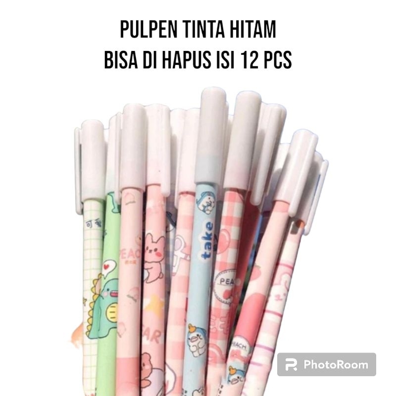 

VS - Pulpen Tinta Hitam bisa dihapus dan tinta permanen isi 12 pcs (Non Box)