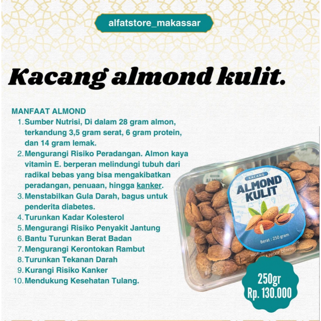 

Kacang almond kulit