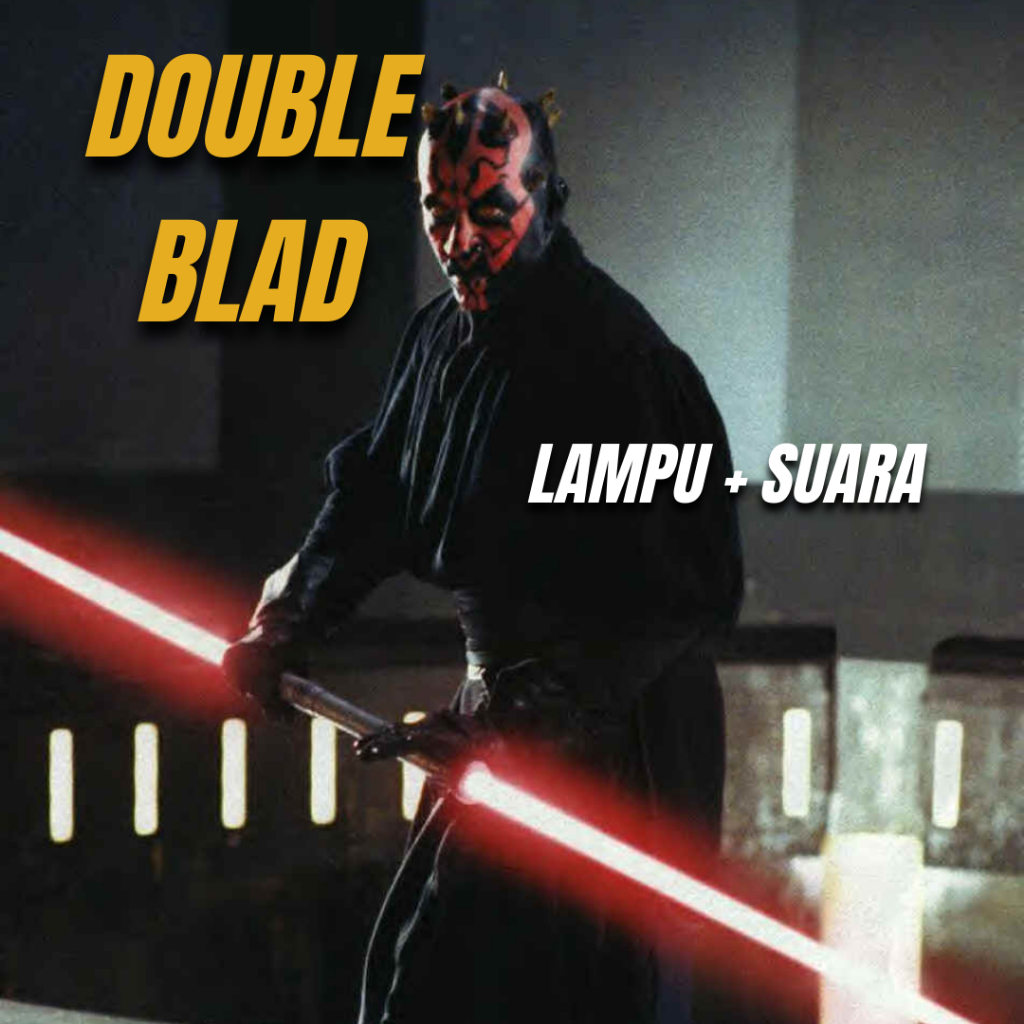 Mainan Pedang Lightsaber Star Wars 2 in 1 Telescopic Double Sword - Replika Pedang Jedi Sith Merah B