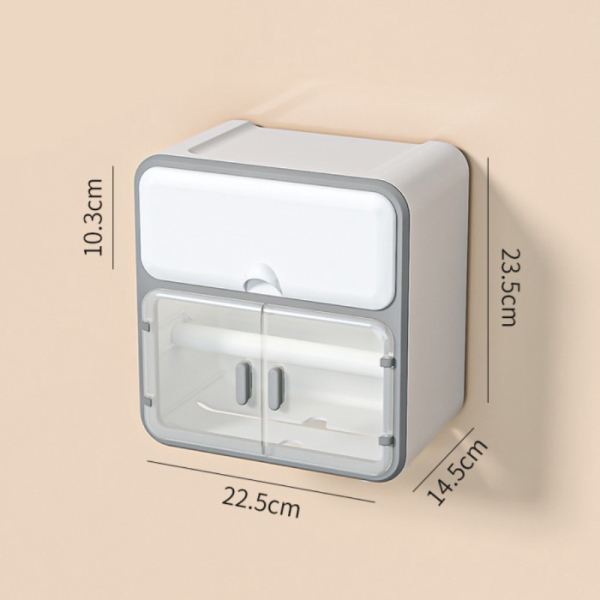 Unik HALU Kotak Tisu Tempat Tissue Toilet Tempel Kotak Tisu WC HSB637 - Putih Limited