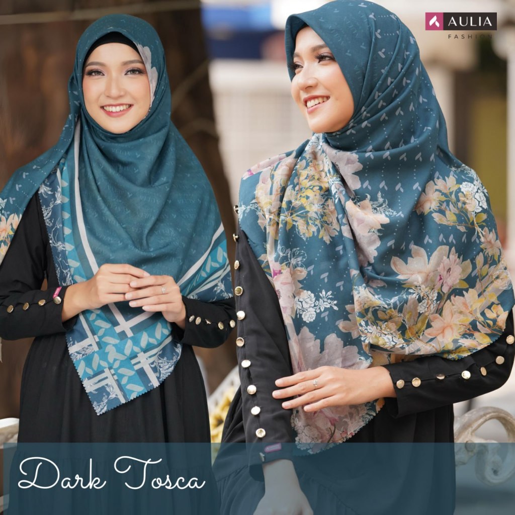 Scarf Series Morning Blossom Original by Aulia || Hijab Jilbab Motif Polos Segiempat || Bisa COD