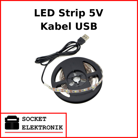 LED Strip 5V SMD 3528 Menyala Putih panjang 5 meter USB