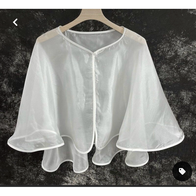 Wrap shawl Organza mix button bridal cape organza outer/ bolero wedding organza
