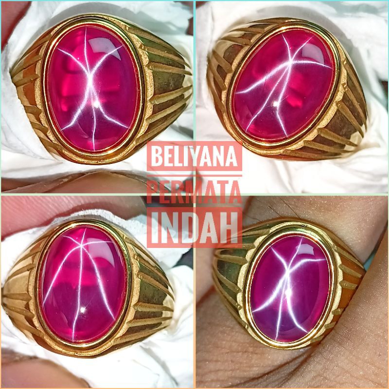 CINCIN BATU PERMATA RUBY AMIRICAN STAR 100% ORI