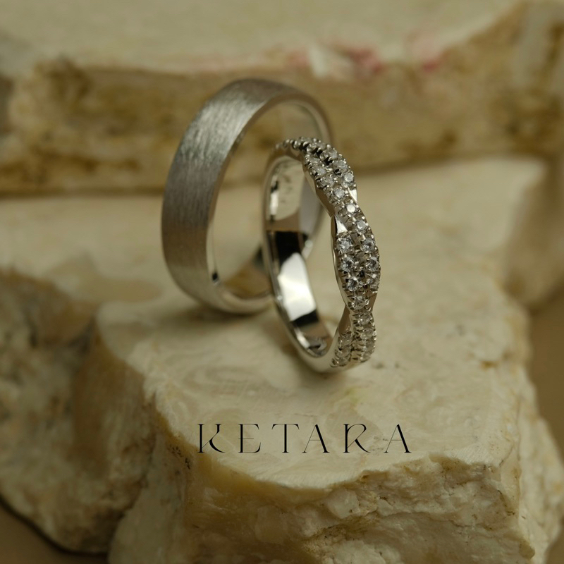 Cincin Kawin Tunangan Cincin Tunangan Cincin Couple Perak Silver Ketara Jewelry