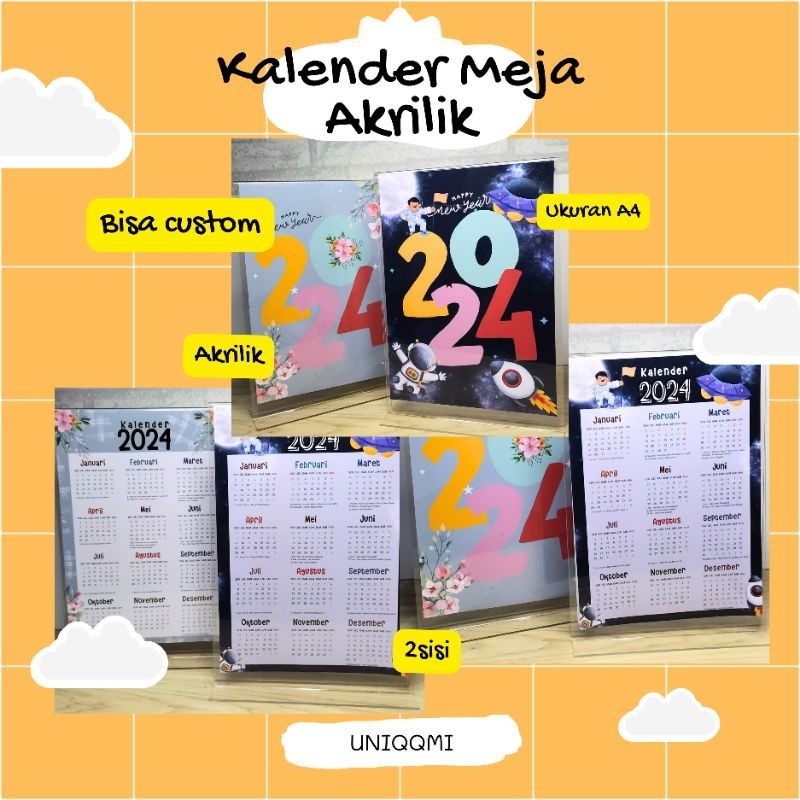 

KALENDER 2024 /KALENDER AKRILIK/KALENDER MEJA 2024- Kalender Uniqqmi #kalender2024