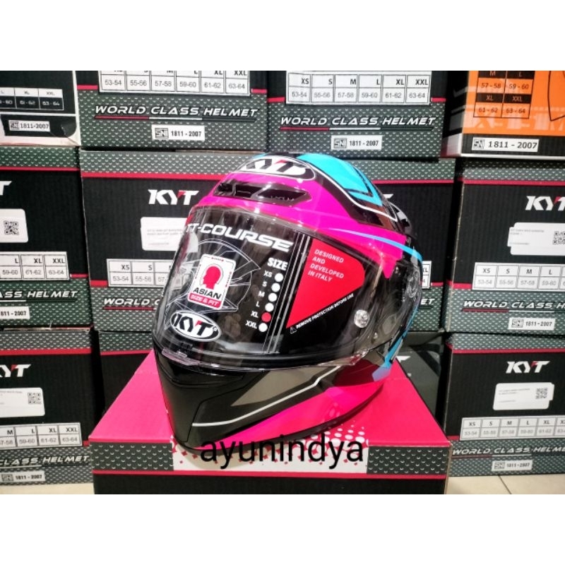HELM KYT TT COURSE OVERTECH - BLACK FUXIA FULL FACE