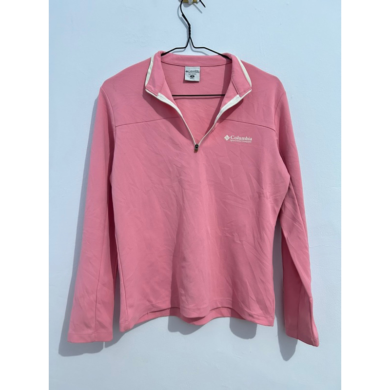 columbia tracktop pink sport halfzip half zipper lengan panjang sport olga pl preloved thrift