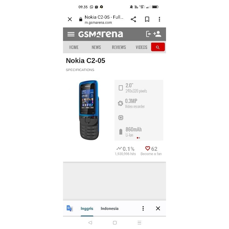 fleksibel nokia C2 05