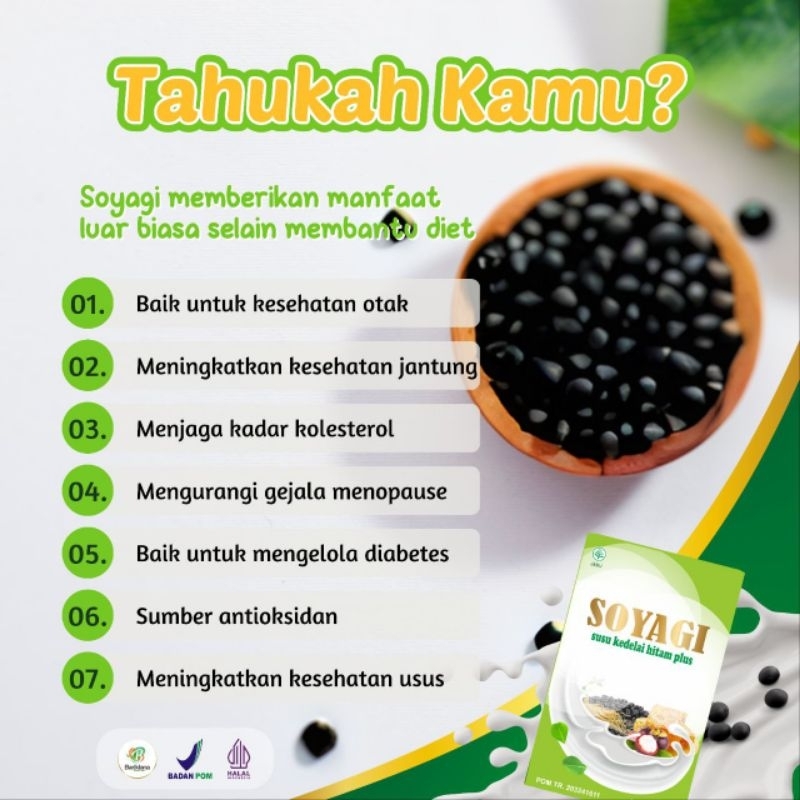 

Soyagi susu diet untuk wanita dan pria rendah kalori/susu kedelai plus kurma
