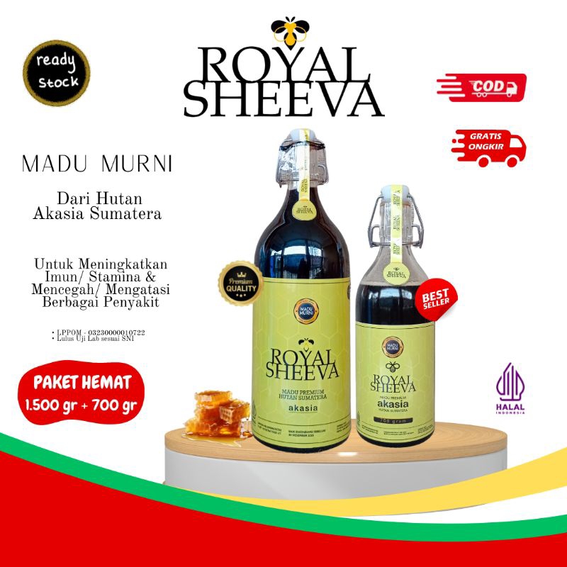 

bundle madu murni royal sheeva halal mui 2.200 gr madu hutan akasia sumatera lulus uji lab