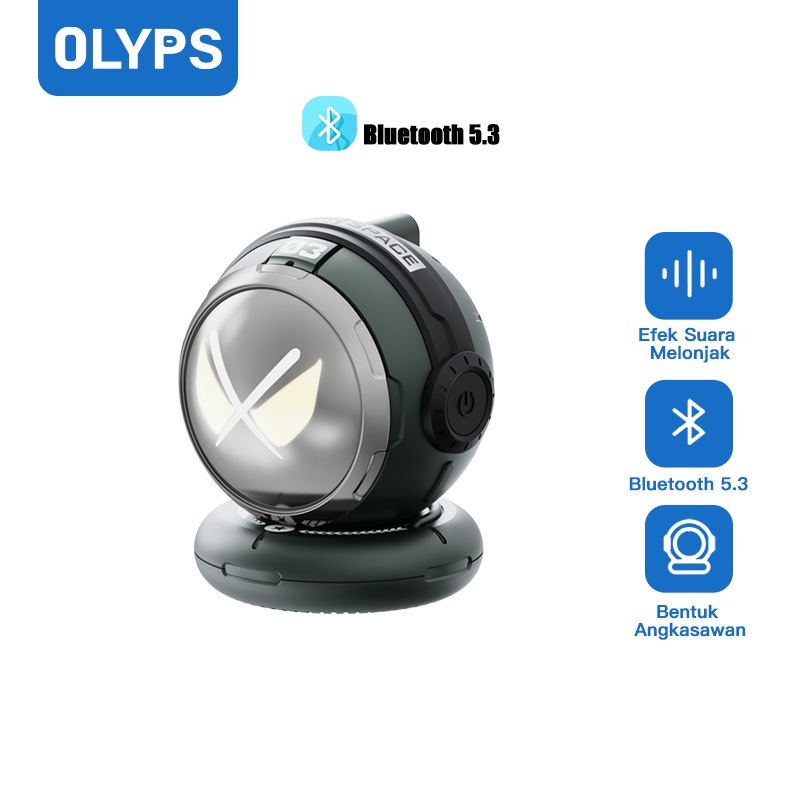 OLYPS Speaker Bluetooth 5.3 Mini Astronaut Audio with Lampu Malam