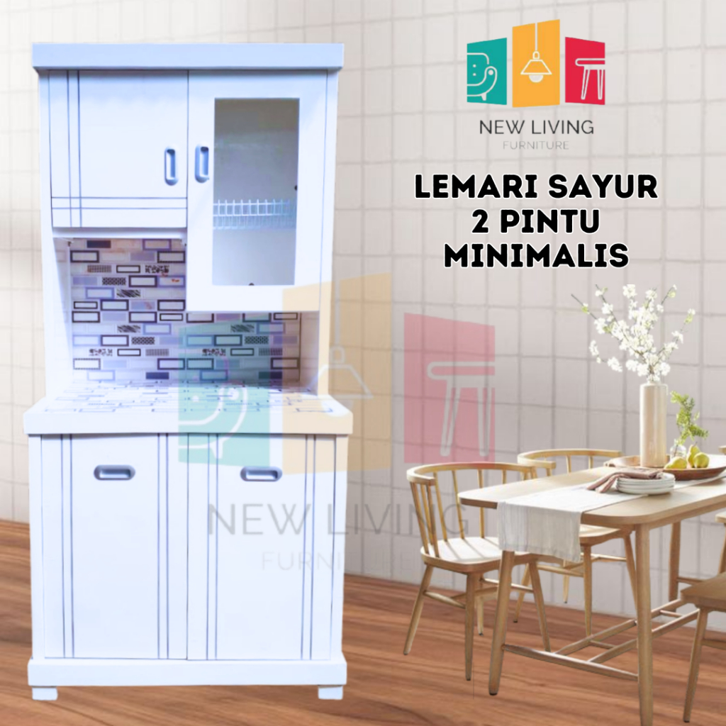 Lemari sayur 2 pintu lemari rak piring dapur minimalis Lemari Sayur 2 Pintu Kayu Multiplek
