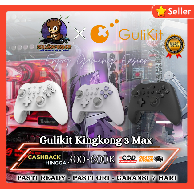 Original GuliKit KK3 KingKong 3 MAX Controller RETRO BLACK WHITE NS39