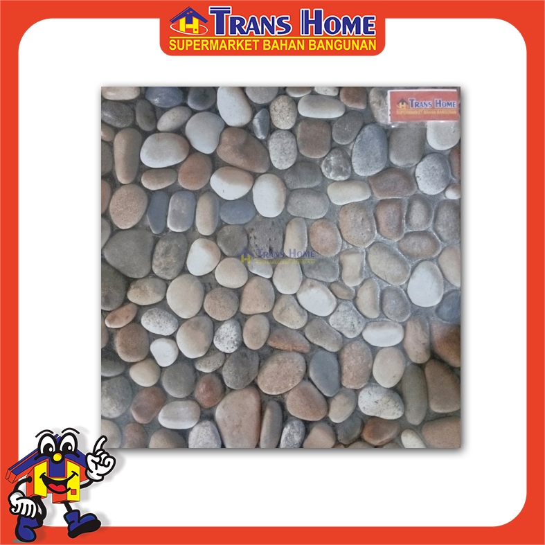 Keramik Mulia Alaska Beige Motif Batu (MULIA)