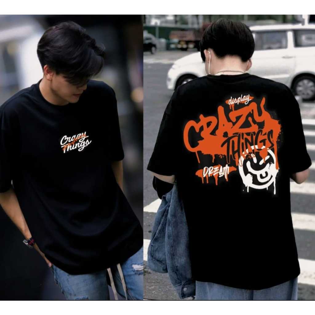 baju kaos pria lengan pendek bergambar biru tosca