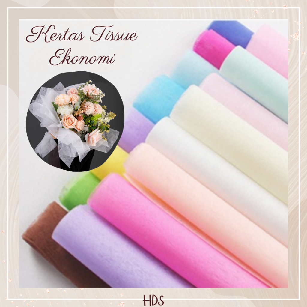 HDS KERTAS TISUE TISU EKONOMIS BUKET BUNGA FLOWER WRAPPING TISSUE