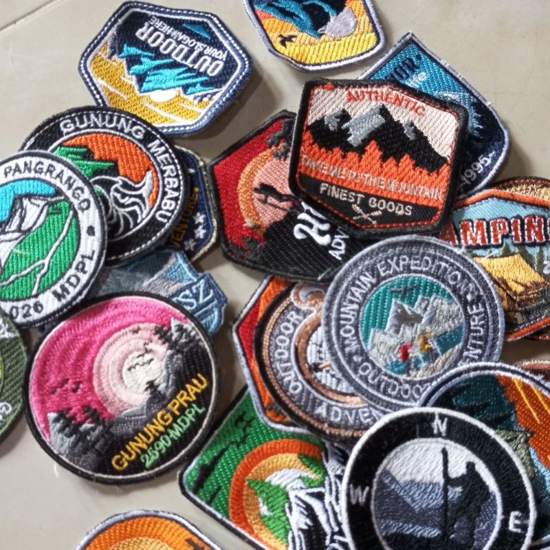 EMBLEM PACTH LOGO BORDIR OUTDOOR + PEREKAT VELCRO