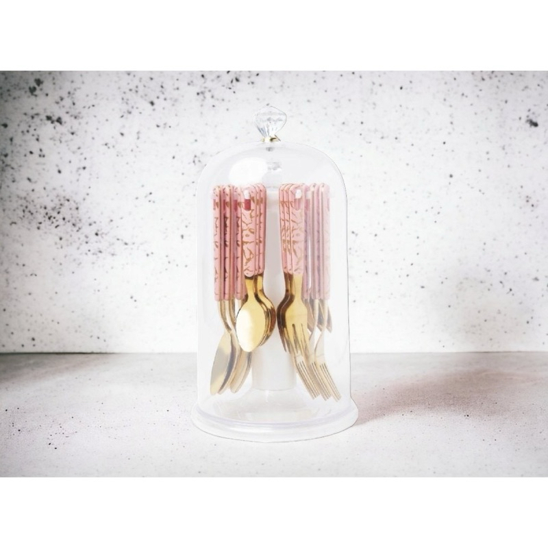 Sendok set vicenza marmer 26pcs + tutup ( gold / stainless )