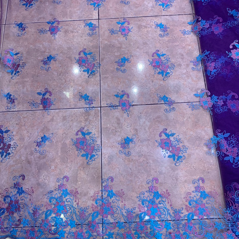 1/2 Meter Kain Brokat Tile Bahan Kebaya Premium/Kain brukat/Kain tile bordir/Kain kebaya Premium
