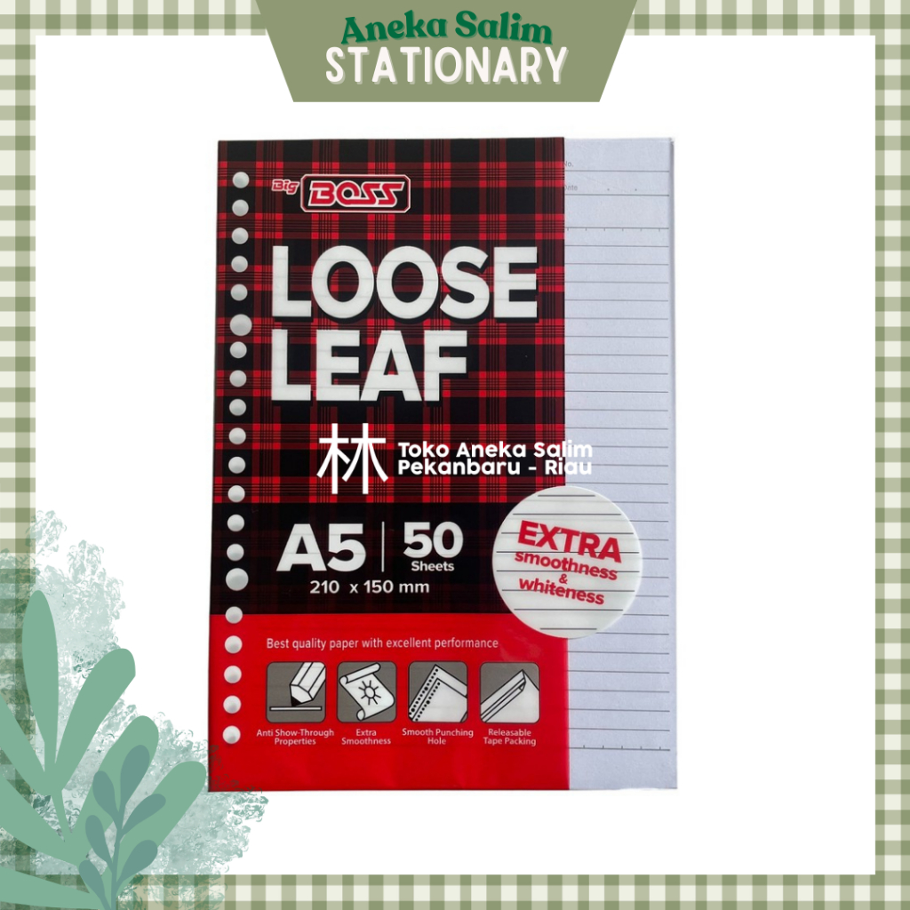 

Anekasalim - Loose Leaf Isi Kertas Binder BigBoss A5-50 BBLL 014 JK