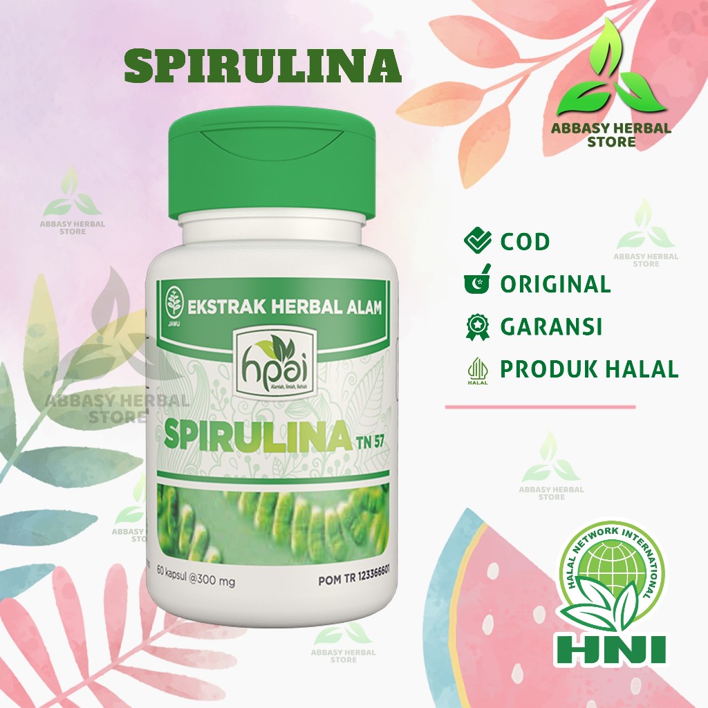 SPIRULINA ORIGINAL 100% HNI HPAI Dapat menurunkan tekanan darah tinggi dan dapat di gunakan sebagai 