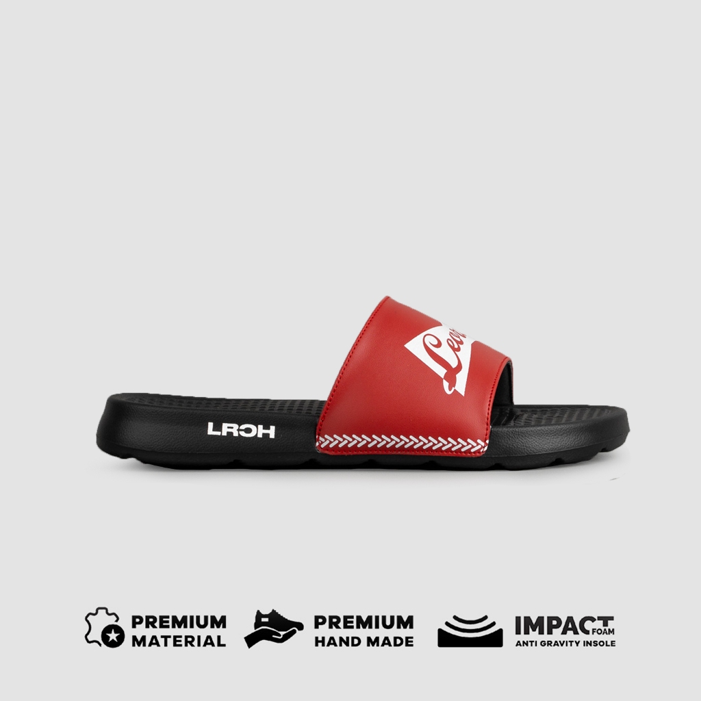 LEO RICHIE - Sandal Pria Wanita Qirano Slides Red / White