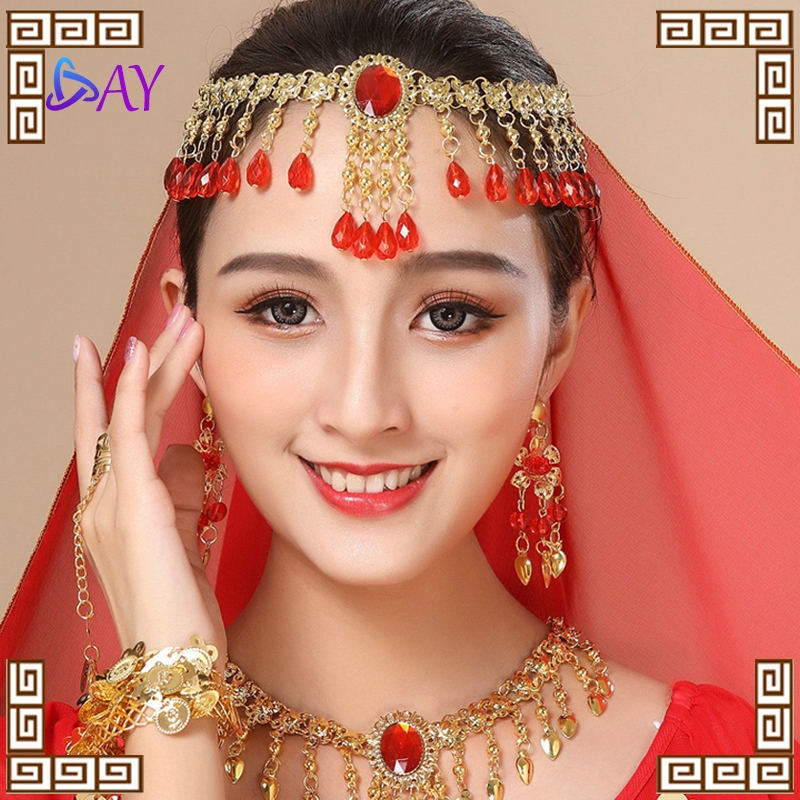 Kalung Kepala Belly/Belly Dance/Headband Headpiece/Kalung Tari Perut/Kalung Manik Merah Batu Permata