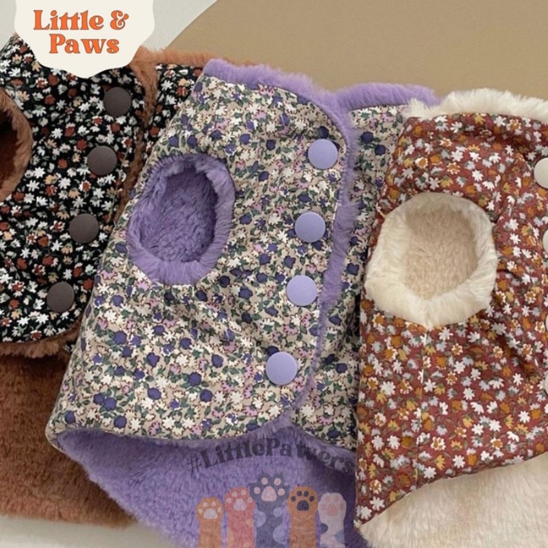 Ahjumma Vest With Hat Dog Winter Shirt Baju Anjing Bulu Nyaman