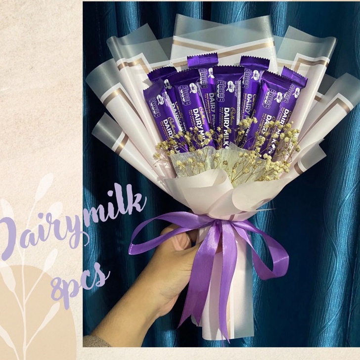 

TIPE XID47 Buket cokelat dairy milk 3gr silverqueen cadbury buket bunga buket snack