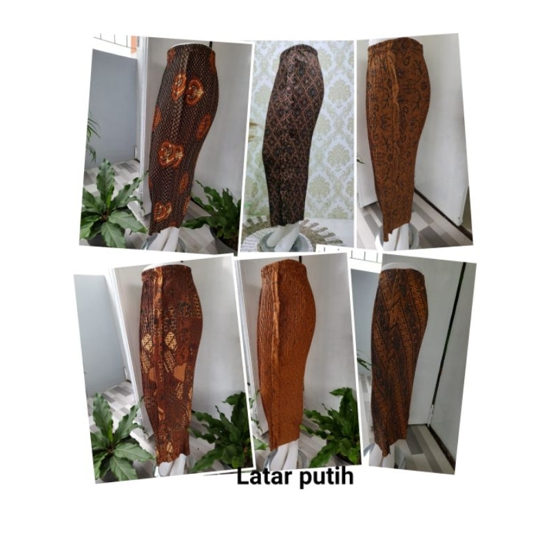 Rok Jarik Plisket Wiru Wiron Batik Pakem Dasar warna sogan