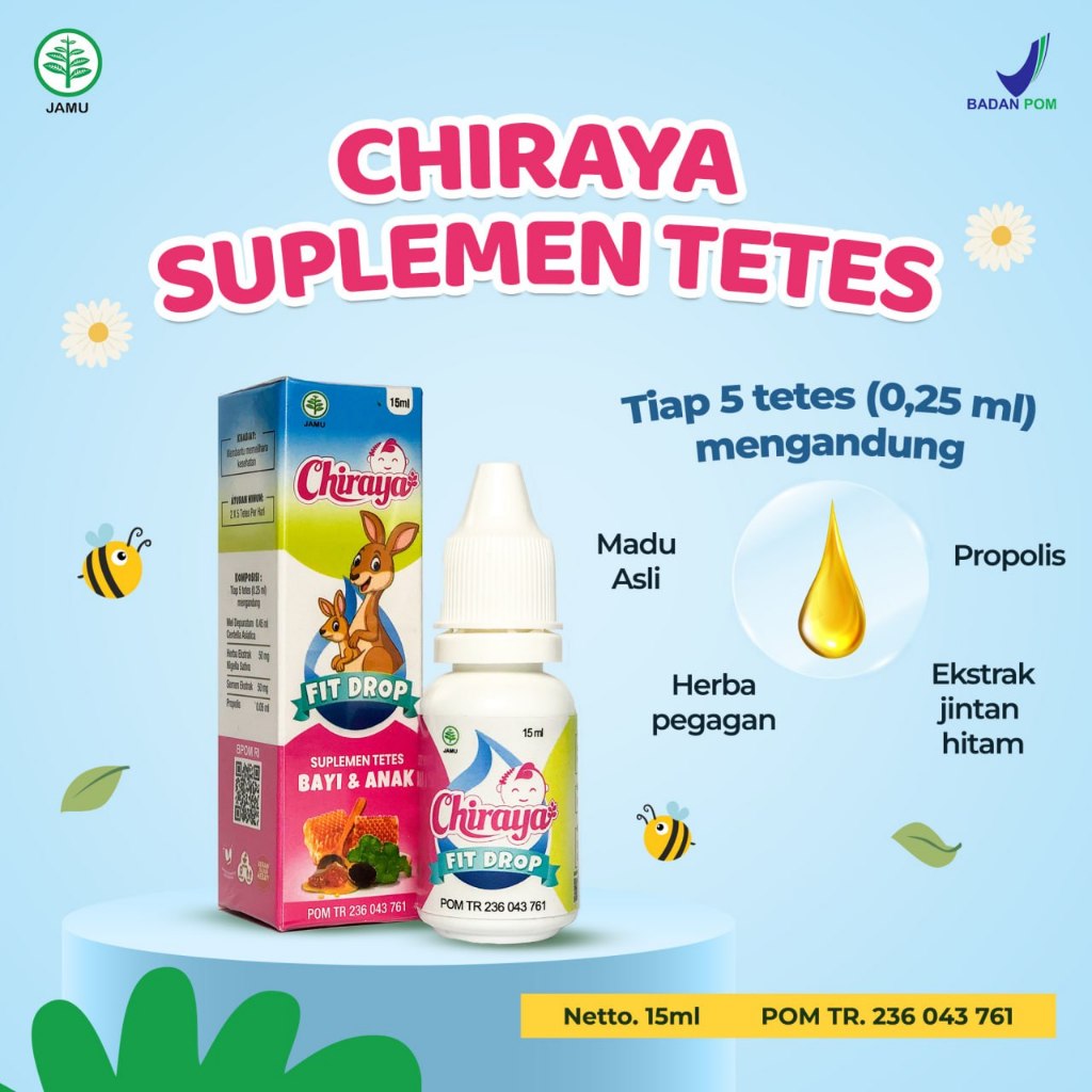 Chiraya Fit Drop Madu Anak Daya Tahan Tubuh - Madu Vitamin Bayi 6 12 Bulan / Vitamin Anak Nafsu Makan