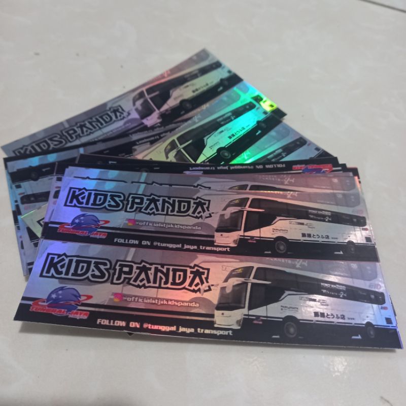 5 pasang stiker bus sticker bis hologram kids panda jb5 jetbus 5 memanjang  (10pcs)